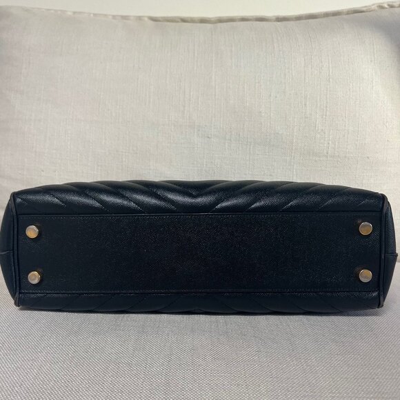 Saint Laurent Grain De Poudre Monogram Matelasse Chevron Bag Large - Picture 8 of 13